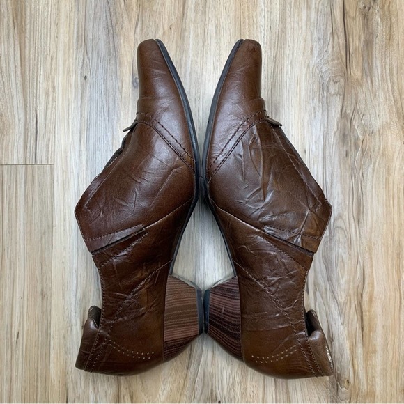 JOSEPH SEIBEL Pointed Toe Brown Leather Heel Shoes Oxford Comfort Germany Sz 8.5 - Picture 4 of 11